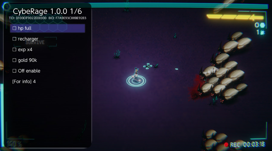 switch赛博暴怒 CybeRage 1.0 金手指